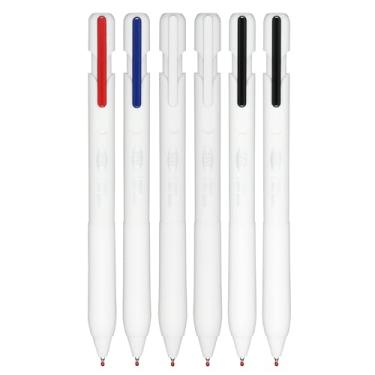 Imagem de DUNBONG Caneta esferográfica retrátil, canetas esferográficas, canetas de gel de 0,5 mm, ponta fina, 4 pretas, 1 azul e 1 vermelha, caixa com 6 canetas