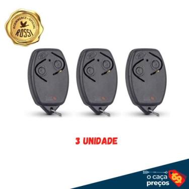 Imagem de Kit 3 Controle Remoto de Portão Rossi HCS 433mhz - PRETO - Rossi Portõ