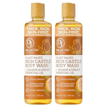 Imagem de DR.JACOBS NATURALS Dr. Jacobs Castile Orange & Ginger Sabonete Líquido Corporal Totalmente Natural Para Pele Seca E Sensível Shampoo Com Ingredientes Vegetais Fórmula Sem Glúten Conservantes - 473 M