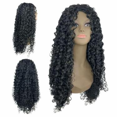 Imagem de Peruca Wig Cabelo Orgânico Cacheado Idêntico Ao Cabelo Humano 60cm(Preto)
