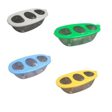 Imagem de Comedouro 3 Furos Pequeno - Cores Diversas - Plastpet - Verde, Verde