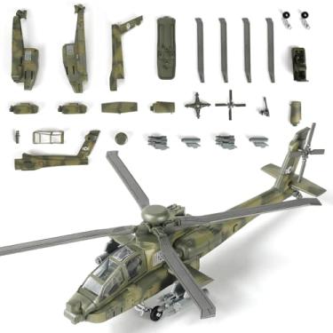 Imagem de SEBUNAS Escala 1:72 AH-64 Apache Quick Build Helicóptero Kit Plástico Conjunto de Helicóptero Militar Modelo Presente para Crianças (25 Peças)