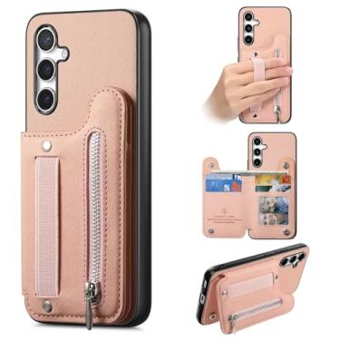 Imagem de Capa tipo carteira para Samsung Galaxy A55 5G com alça para cartão (para Samsung Galaxy A55 5G/rosa)