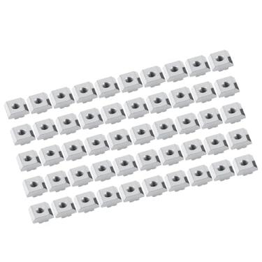 Imagem de Níquel Com Revestimento de Aço Carbono Deslizamento T Slot Porca 50pcs Lote para Acessórios de Perfil de Alumínio Hammer Head Nut Finenter European Standard (Modelo Padrão