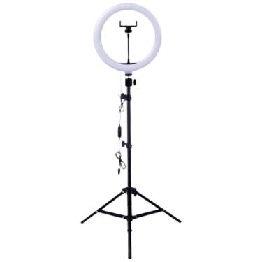 Imagem de Ring Light Led Iluminador 26Cm Completo Tripé 2.1M Tomate