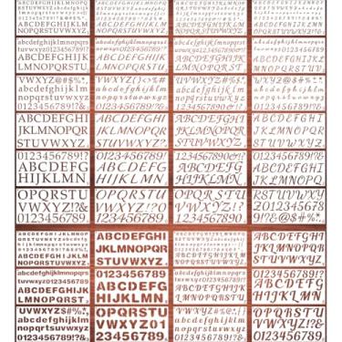 Imagem de REOLAN Estênceis de letras pequenas para pintura – pacote com 36 modelos de letras e números 0,5, 0,75, 1, 1,25, 1,25, 1,5 polegadas, estênceis de alfabeto reutilizáveis para artesanato em madeira