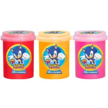 Imagem de 3X SLIME GELELÉ SONIC COM DISCO SURPRESA - 152G - SORTIDO