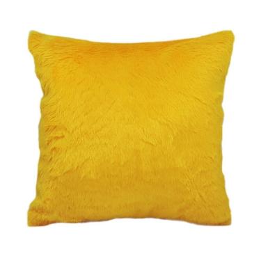 Imagem de Almofada De Pelo Pelúcia Pelo Curto Luxo Amarelo