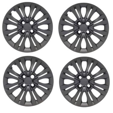 Imagem de Kit 4 Calota Aro 15 Compatível c/Roda Gol G7 2017 2018 - Preto fosco