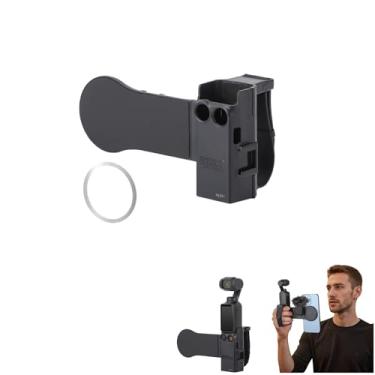 Imagem de Taoke Extensão de alça de mão com suporte magnético para telefone, alça de pulso ajustável com sapata fria, suporte de teleprompter compatível com DJI OSMO Pocket 3, ideal para vlogging ou gravação de