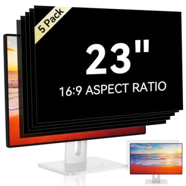 Imagem de [Pacote com 5] Tela de privacidade de computador de 23 polegadas para monitor widescreen 16:9, antirreflexo, proteção contra os olhos, filtro de monitor de LED para PC desktop, película removível