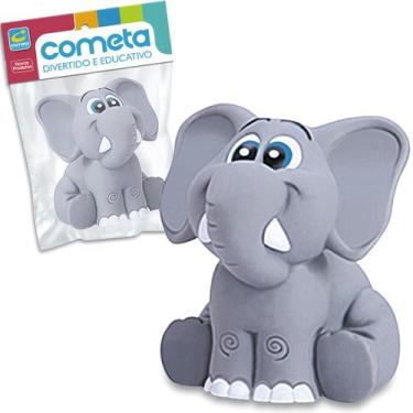 Imagem de Elefantinho Soft Animal de Brinquedo P/ Bebês Mordedor Macio - Cometa 