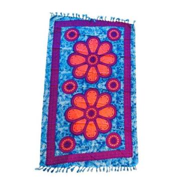 Imagem de Canga Estampada com Flores Grandes Coloridas 686 Praia Sol - Kiara Bra