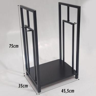 Imagem de Suporte para Lenhas Cesto Portátil Lareira Fogão Campeiro - INOX LAURI