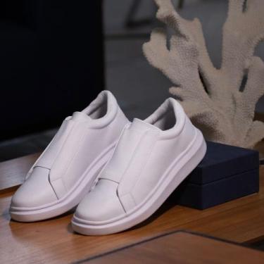 Imagem de Sapatenis Casual Sola Alta Sneaker Madrid Premium - Atria Shoes, Branc