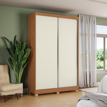 Imagem de Guarda-roupa Solteiro 2 Portas Dormitório Open Canela/Off White