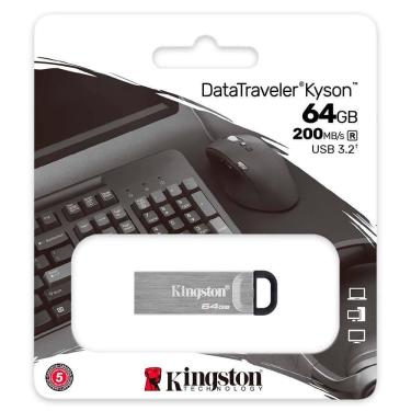 Imagem de Pen Drive Datatraveler Kysoncom 64gb Kingston Com Conexão Usb 3.2 - Dtkn-64gb