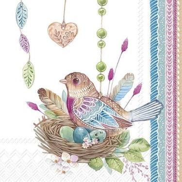 Imagem de Guardanapo para Decoupage Ihr 33x33 Ninho de Pássaro C/ 2 Unidades - G