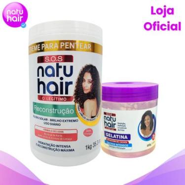 Imagem de Creme Para Pentear Reconstrução + Gelatina Ativadora de Cachos NatuHai
