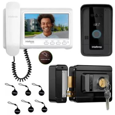 Imagem de Kit Videoporteiro Intelbras IVR 7 ID com Fechadura Elétrica e 6 Chavei