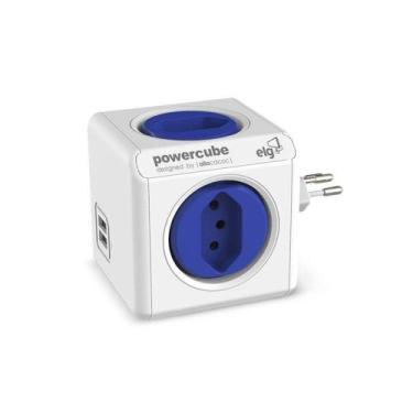 Imagem de Powercube Pwc-r4u Elg Azul 4 Tomadas + 2 Usb