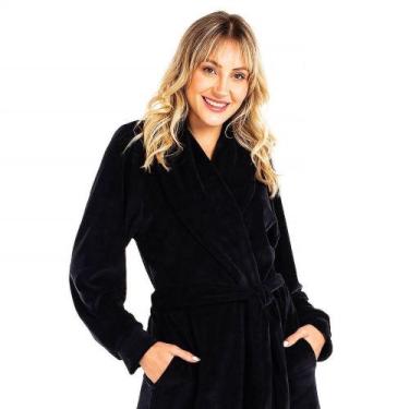 Imagem de Roupão Longo Vairelli Lady Preto Tamanho G