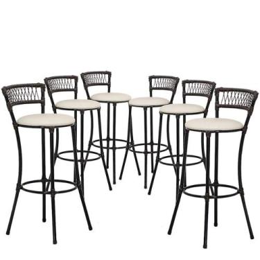 Imagem de Kit Banquetas Alta Forts Fibra Uv Floral Gelo - PANERO MÓVEIS