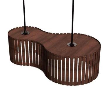 Imagem de Luminária Pendente Infinita Modelo Ripado - Marrom - LENOBRE