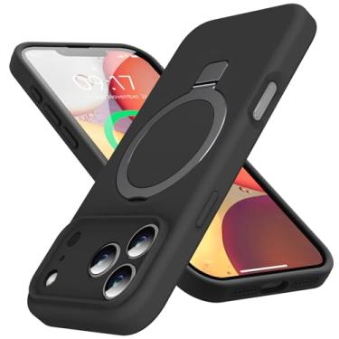 Imagem de KMAMBAG Capa Mag-Ring projetada para iPhone 17 Pro, silicone líquido [fator hidratante] capa de celular extremamente macia e fina com suporte [compatível com MagSafe] para 17 Pro de 6,3 polegadas