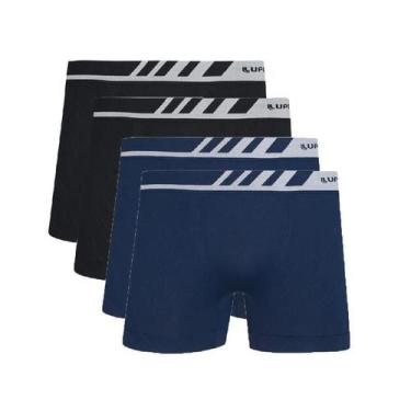 Imagem de Kit com 4 Cuecas Boxer Preto/Marinho Lupo 671-002, Preto, Marinho, GG