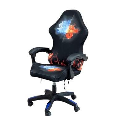 Imagem de Capa para cadeira de jogos, capa de assento de cadeira de jogos elástica integrada com ajuste universal com apoio de braço (estilo 1)