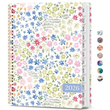 Imagem de Agenda 2026, agenda semanal e mensal, janeiro de 2026 a dezembro de 2026, agenda espiral de capa dura com abas mensais, páginas de notas, perfeito para mulheres e homens, A4 (21,6 cm x 28 cm) - Ditsy