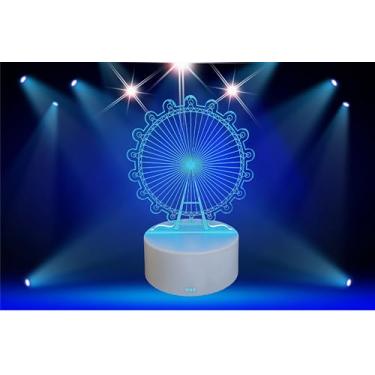 Imagem de Luz noturna de roda gigante de ilusão 3D – lâmpada LED que muda de cor 7, controle de toque, painel de resina ótica, materiais alemães – decoração de quarto infantil, luz de cabeceira, presente para