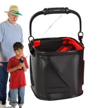 Imagem de Balde de isca, recipiente de transporte de dobrável | Caixas de equipamento de peixe para lago, água salgada, litoral, lago, praia, lúcio, água doce