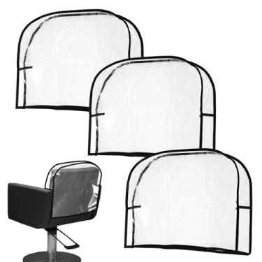 Imagem de QENWKXZ Capa para cadeira de salão de beleza, protetor de cadeira de barbeiro, 50,8 cm de largura, transparente PVC para cadeira de salão de beleza, protetores redondos para cadeiras de salão servem