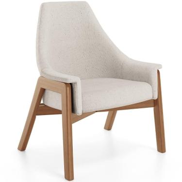 Imagem de Poltrona Decorativa Sakura L02 Linho Cru - Lyam Decor