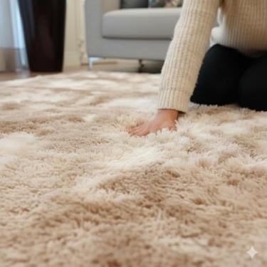 Imagem de Tapete Peludo Luxuoso 3,00x2,00 Bege Mesclado Costa Oro Várias Estampas