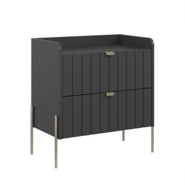 Imagem de Mesa De Cabeceira Industrial 60cm Pes De Ferro Cor Champagne - Aprire 