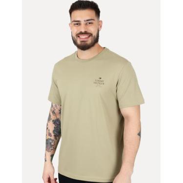 Imagem de Camiseta Tommy Hilfiger Masculina Stack Brand Love Cáqui, M/M