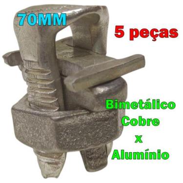 Imagem de Kit 5 Conector Split Bolt Parafuso Fendido para Emenda Cabos 70mm Bime