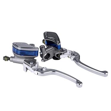 Imagem de SPYMINNPOO Folhas de Bordo Universal Cilindro Mestre de Freio de Motocicleta, Alumínio Anodizado, Embreagem Bomba de Freio Hidráulica, Substituição de Qualidade Premium, Design Atraente, Fácil (Ti