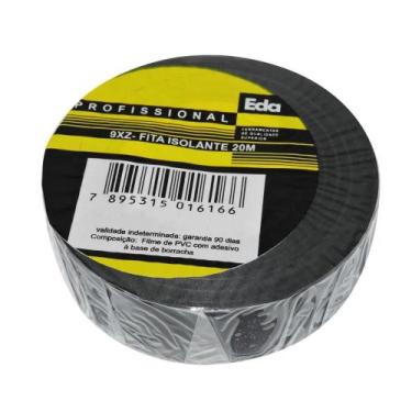 Imagem de Fita Isolante EDA 20m Preta Profissional Elétrica Resistência Alta Dur