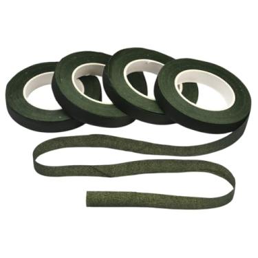 Imagem de SOFPLATE 4 rolos 29,5 jardas/27 m fita de flor buquê haste envoltório 1/2 polegada verde escuro fita adesiva floral para flores frescas buquês de casamento arranjos florais artesanato artesanato