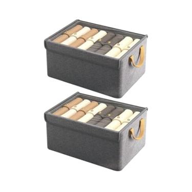 Imagem de Caixa Organizadora Dobrável Multiuso Com Tampa Feita em TNT Resistente E Ecológico(KIT 2UN 【com tampa】)