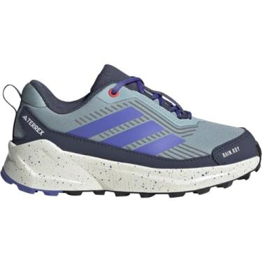 Imagem de adidas Tênis infantil unissex Terrex Trailmaker 2 Climaproof para caminhada (criança pequena), Cinza mágico/semi cobalto azul/azul escuro, 21
