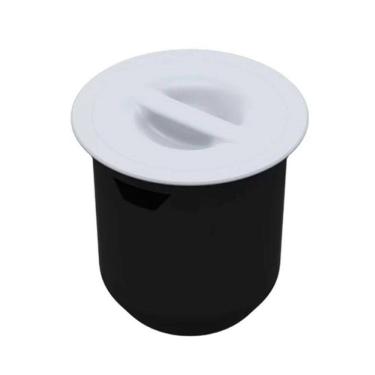 Imagem de Lixeira de Embutir Redonda 8 Litros Branca Pvc