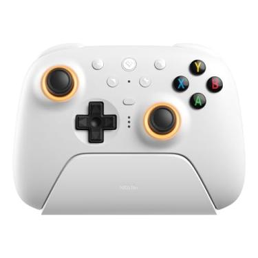 Imagem de 8Bitdo Ultimate 2 Wireless Controller for Windows & Android, Gaming Controller with TMR Joysticks, Switchable Hall Effect/Tactile Triggers, Motion Control, RGB Fire Ring, 8Speed Wireless Tech, White