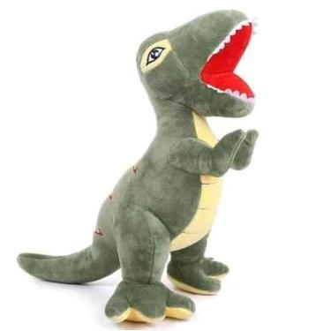 Imagem de Dinossauro De Pelúcia Infantil 30Cm Brinquedo Macio Educativo Decoração Quarto Crianças (Verde)