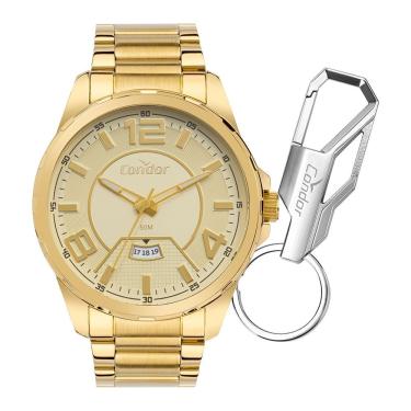 Imagem de Kit Relógio Condor Masculino Speed Dourado - Co2117br-k4