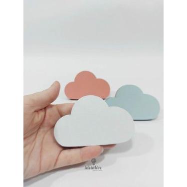 Imagem de Gancho de Parede Cabideiro Infantil Nuvem - Kit com 3 Penduradores Dec